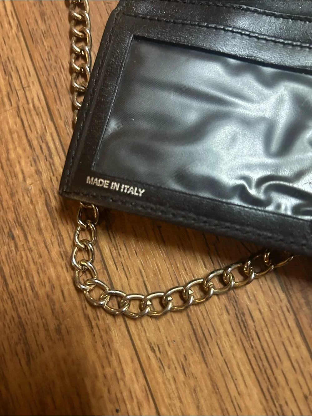 Burberry Classic Plaid Crossbody Wallet with Chain Strap - Beige/Black